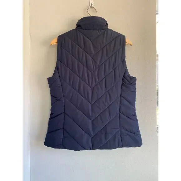 NWT Michael Kors Small Midnight Blue Puffer Quilted Chevron Vest Jacket, $125 - Picture 3 of 6